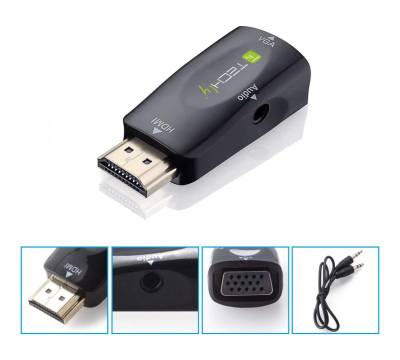 Techly HDMI zu VGA Konverter Adapter mit kompaktem Audio