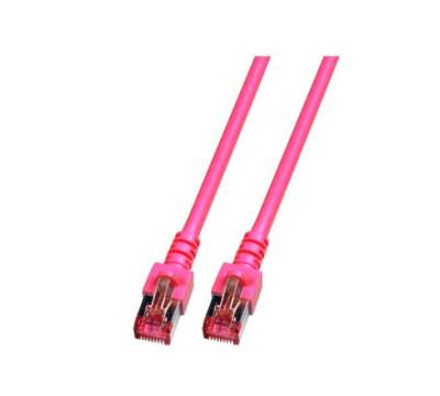 Patchkabel Cat.6 S/FTP RJ45 DSL Ethernet TV Netzwerk LAN 5GB magenta/pink 0,25m