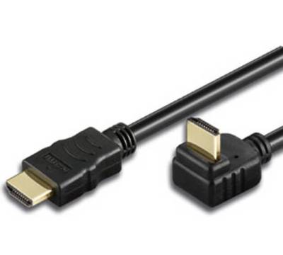 HDMI Kabel High Speed mit Ethernet gewinkelt schwarz 1m Techly ICOC-HDMI-LE-010