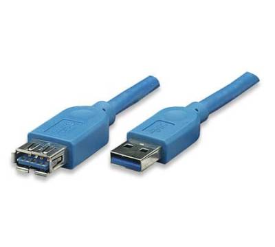 USB3.0 Kabel TypA-Stecker - TypA-Buchse blau 0,5m Techly ICOC-U3-AA-005-EX