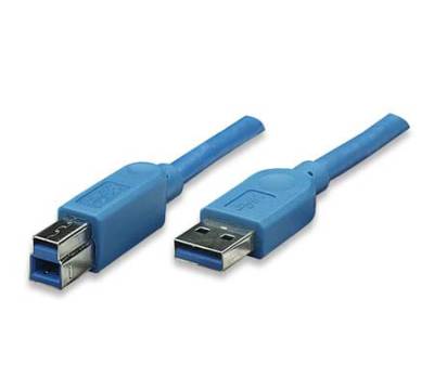 USB3.0 Kabel TypA-Stecker - TypB-Stecker blau 3m Techly ICOC-U3-AB-30-BL
