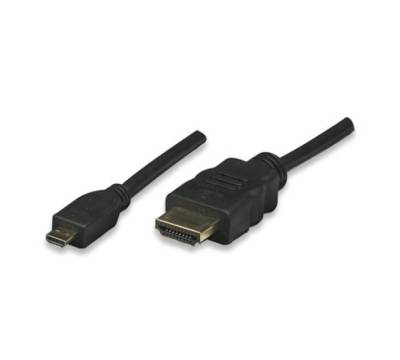 HDMI Kabel High Speed mit Ethernet/ Micro D schwarz 1m Techly ICOC-HDMI-4-AD1