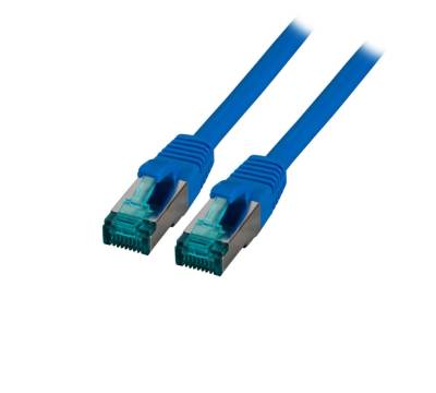 Patchkabel Cat.6A S/FTP LSZH DSL Ethernet TV Netzwerk LAN 10GB blau 0,25m