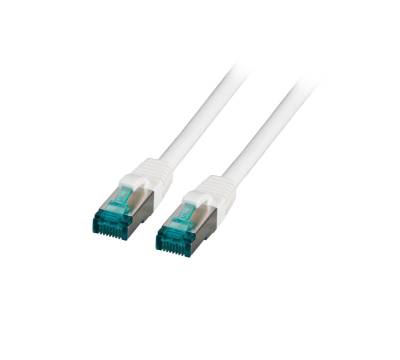Patchkabel Cat.6A S/FTP LSZH DSL Ethernet TV Netzwerk LAN 10GB weiß 0,5m