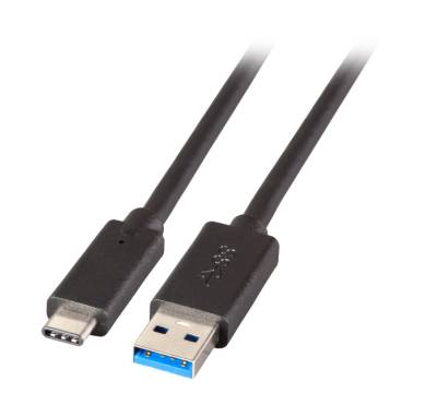 USB3.2 Gen.1 5Gbit 3A Anschlusskabel Stecker Typ-A auf Stecker Typ-C schwarz 1m
