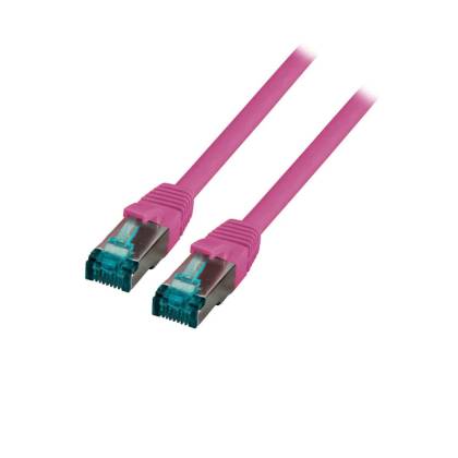 Patchkabel Cat.6A S/FTP LSZH DSL Ethernet TV Netzwerk LAN 10GB magenta/pink 0,15m