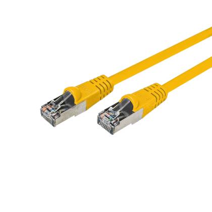 Patchkabel Cat.5e F/UTP PVC RJ45 DSL Ethernet TV Netzwerk LAN 2,5GB gelb 0,5m