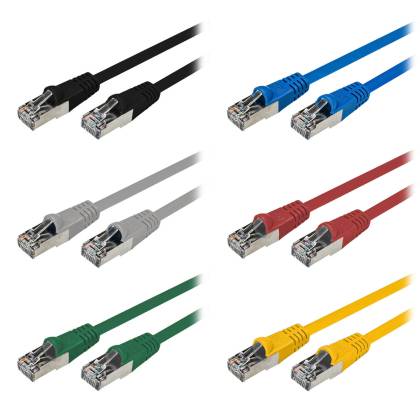 Patchkabel Cat.5e F/UTP PVC RJ45 DSL Ethernet TV Netzwerk LAN 2,5GB blau | gelb | grau | grün | rot | schwarz 0,5m