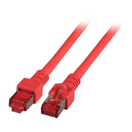 Patchkabel Cat.6 S/FTP RJ45 DSL Ethernet TV Netzwerk LAN 5GB rot 0,5m