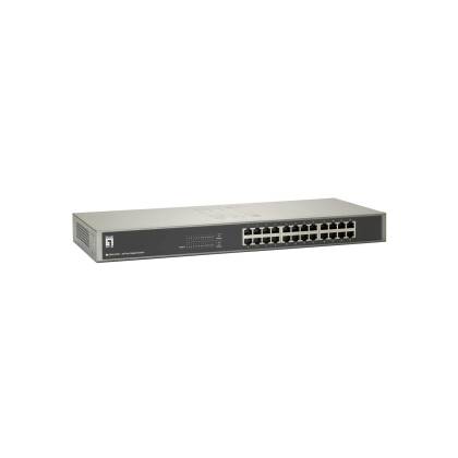 LevelOne 24-Port Gigabit Ethernet Switch Vollduplex 19 Zoll rackfähig