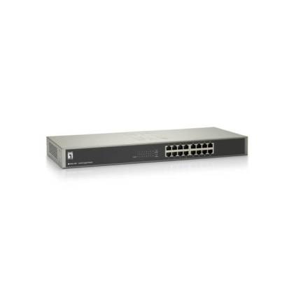 LevelOne 16-Port Gigabit Ethernet Switch 19 Zoll rackfähig GSW-1657