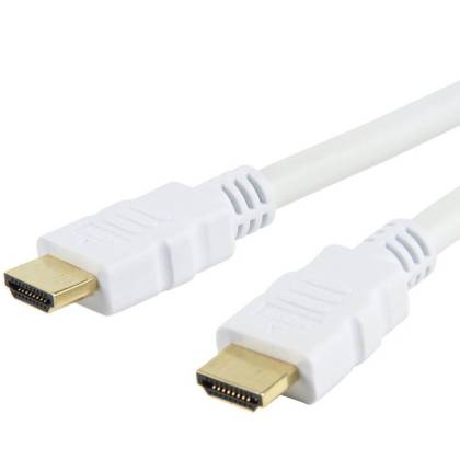 Techly HDMI High Speed mit Ethernet Kabel A/A M/M weiß 2m