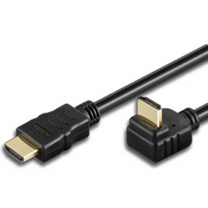 HDMI Kabel High Speed mit Ethernet gewinkelt schwarz 1m Techly ICOC-HDMI-LE-010