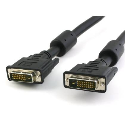 DVI-D Dual-Link Kabel Stecker/Stecker + Ferrit schwarz 2m Techly ICOC-DVI-8100F