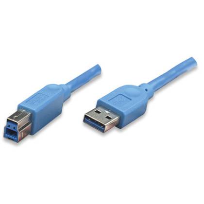 USB3.0 Kabel TypA-Stecker - TypB-Stecker blau 1m Techly ICOC-U3-AB-10-BL