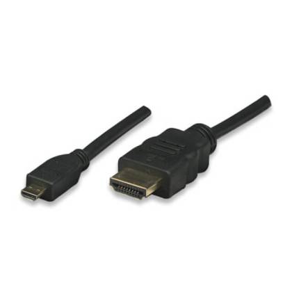 HDMI Kabel High Speed mit Ethernet/ Micro D schwarz 2m Techly ICOC-HDMI-4-AD2