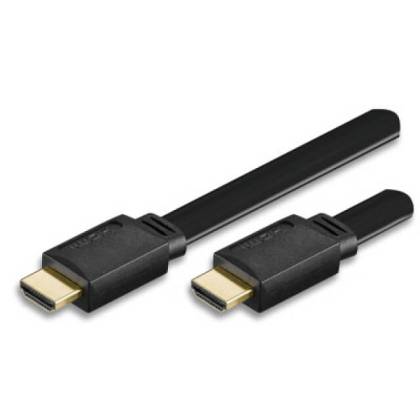 HDMI High Speed mit Ethernet Flachkabel schwarz 1,5m Techly ICOC-HDMI-FE-020