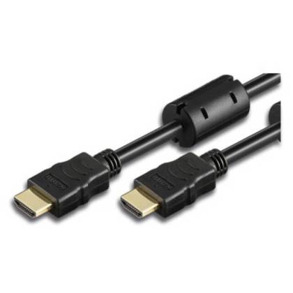 HDMI Kabel High Speed mit Ethernet schwarz mit Ferrit 5m Techly ICOC-HDMI-FR-050
