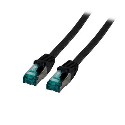 Patchkabel Cat.6A S/FTP LSZH DSL Ethernet TV Netzwerk LAN 10GB schwarz 0,15m