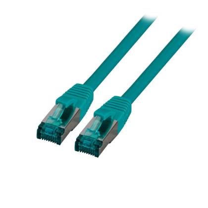 Patchkabel Cat.6A S/FTP LSZH DSL Ethernet TV Netzwerk LAN 10GB grün 0,15m