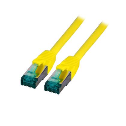 Patchkabel Cat.6A S/FTP LSZH DSL Ethernet TV Netzwerk LAN 10GB gelb 0,25m