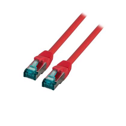 Patchkabel Cat.6A S/FTP LSZH DSL Ethernet TV Netzwerk LAN 10GB rot 0,15m