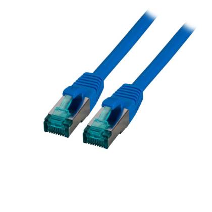 Patchkabel Cat.6A S/FTP LSZH DSL Ethernet TV Netzwerk LAN 10GB blau 0,5m