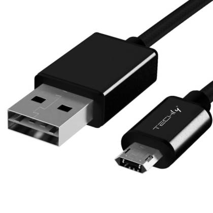 USB2.0 Anschlusskabel Typ A - Micro-B, verdrehsichere Stecker, schwarz Techly ICOC-MUSB-A-020S