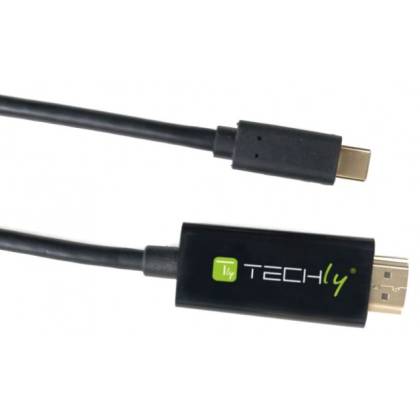 USB Typ C zu HDMI Alternate Kabel, 4K, 2m, schwarz Techly IADAP-USBC-HDMI2TY