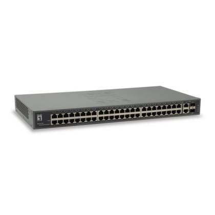 LevelOne 50-Port Fast Ethernet Switch, 2x GE SFP/RJ45