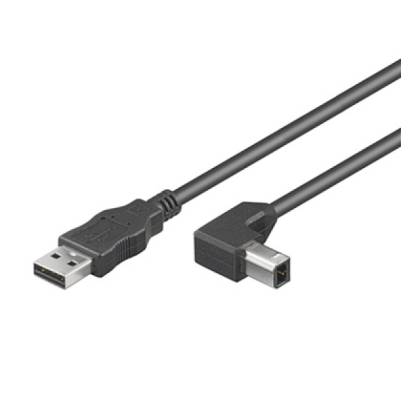 USB2.0 Anschlusskabel Stecker Typ A - Stecker Typ B 90° gewinkelt, 0,5 m-3,0m Techly ICOC-U-AB-xxx-ANG