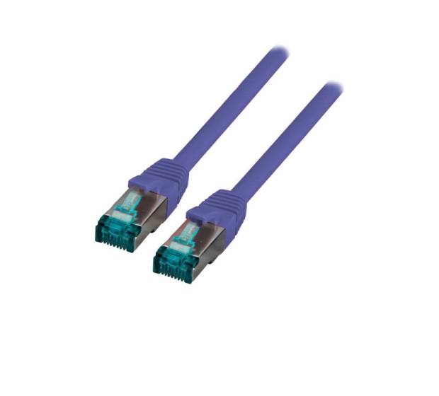 Patchkabel Cat.6A S/FTP LSZH DSL Ethernet TV Netzwerk LAN 10GB lila/violett 0,25m