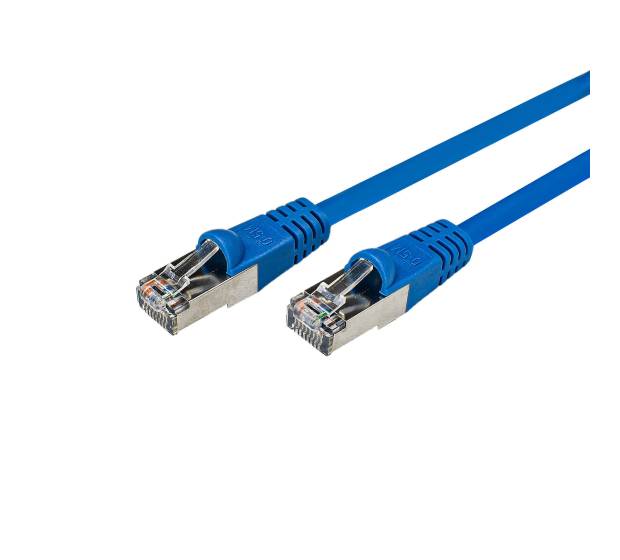 Patchkabel Cat.5e F/UTP PVC RJ45 DSL Ethernet TV Netzwerk LAN 2,5GB blau 0,5m