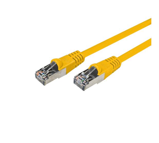 Patchkabel Cat.5e F/UTP PVC RJ45 DSL Ethernet TV Netzwerk LAN 2,5GB gelb 0,5m