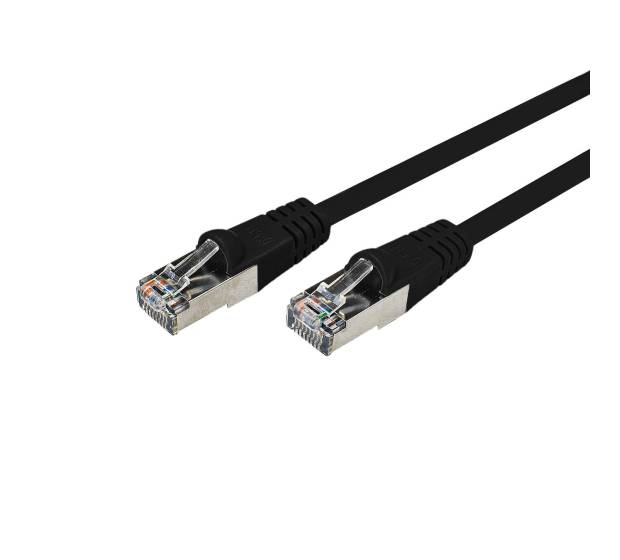 Patchkabel Cat.5e F/UTP PVC RJ45 DSL Ethernet TV Netzwerk LAN 2,5GB schwarz 0,5m