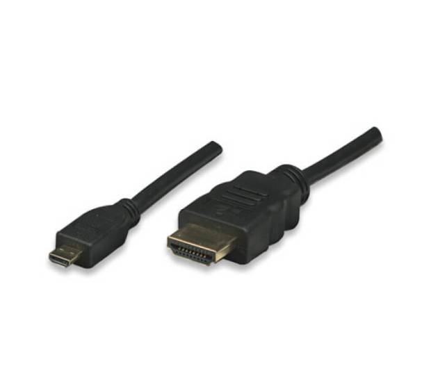 Techly HDMI Kabel High Speed mit Ethernet/ Micro D schwarz 3m