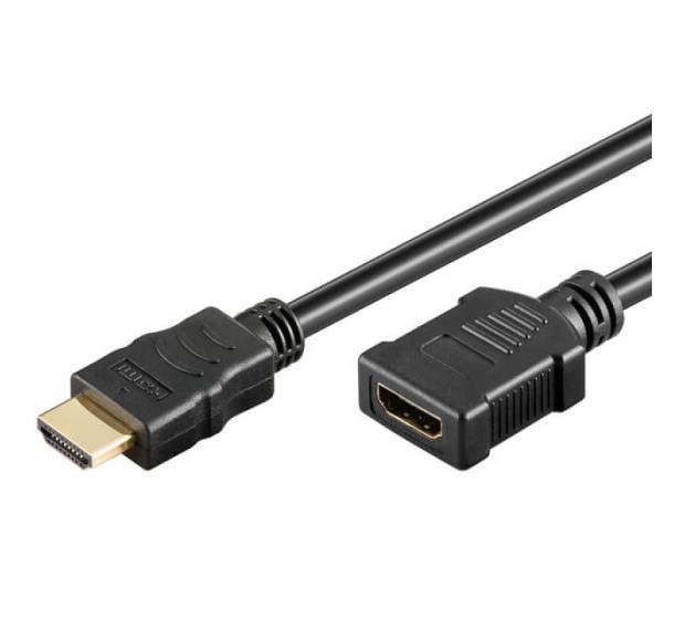 Techly HDMI HighSpeed Verlängerungskabel + Ethernet schwarz 1m