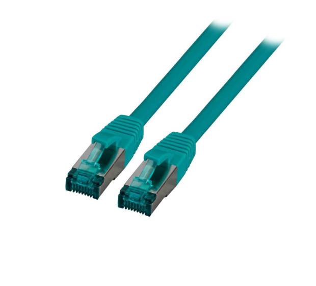 Patchkabel Cat.6A S/FTP LSZH DSL Ethernet TV Netzwerk LAN 10GB grün 15m