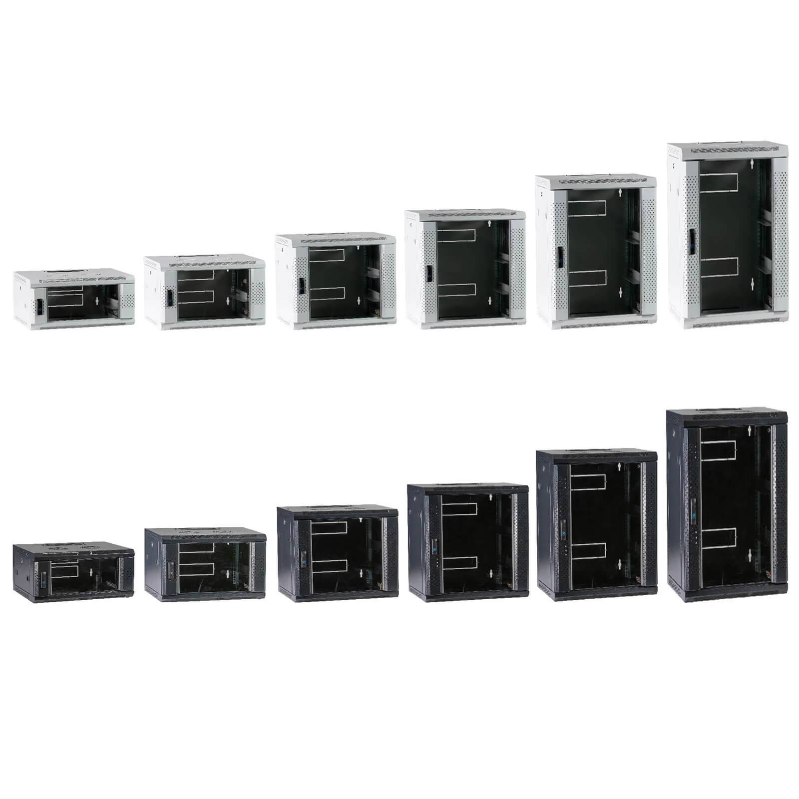19 Zoll Wandgehäuse Netzwerkschrank Serverschrank 6HE Tiefe 500mm schwarz ProfiPatch