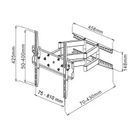 wall bracket for lcd tv led 42 inch - 70 inch full motion du
