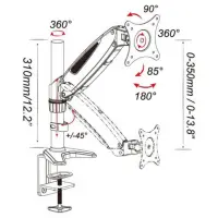 Techly Schreibtischhalterung mit Gasfeder f. 1 LCD TV LED 15