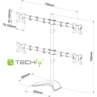 Techly Schreibtischhalterung f. 4 LCD TV LED 13"-27&quo