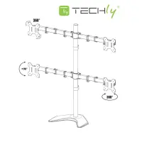 desk monitor arm for 4 monitor 13-27 inch with base 3
