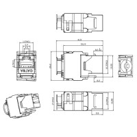 ProfiPatch Keystone Jack Modul Cat.6a 500Mhz 10Gbit RJ45 ges