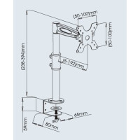 desk stand for monitor 13 - 27 inch middle arm tilt 3
