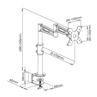 Techly Schreibtischhalterung f. LCD TV LED 13"-27"