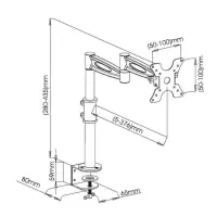 desk stand for monitor 13 - 27 inch long arm tilt 3