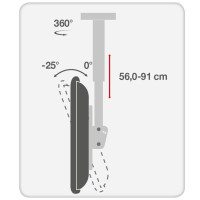 telescopic universal ceiling support for 1 led lcd tv 32-55 