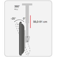telescopic universal ceiling support for 1 led lcd tv 37-70 