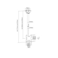 Techly Teleskop Universal Deckenhalterung für 1 LED LCD